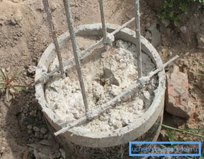 An example of using a pipe as a formwork