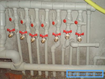 Example of a collector of a heat-insulated floor