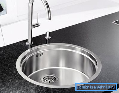 An example of a round sink for a kitchen room. An example of a round sink for a kitchen room.
