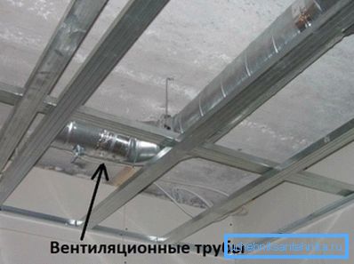 Example of pipe installation in suspended ceilings Example of pipe installation in suspended ceilings