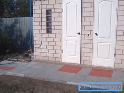 Example - an outdoor toilet with a brick shower