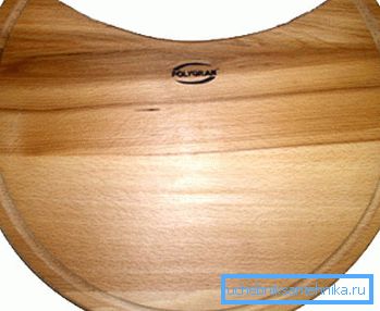 Example of a cutting board for a round shell Example of a cutting board for a round shell