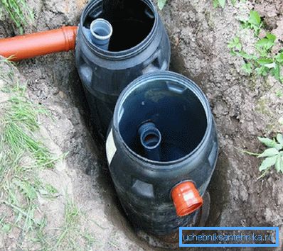 1170 Sample septic tank of barrels