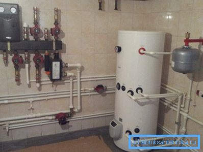 The principle of arrangement of the boiler room using a double-circuit unit The principle of arrangement of the boiler room using a double-circuit unit