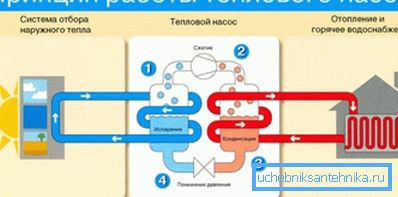 The principle of operation of the heat pump