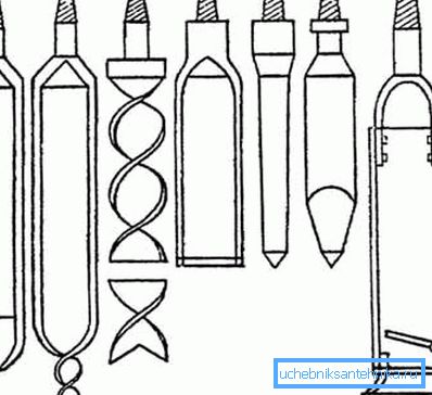 Drilling tools, which will be at the forefront of the struggle with the layers of the earth (see the description in the text)
