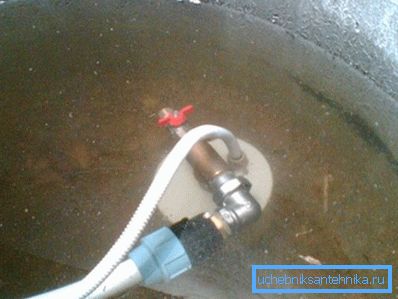 Pit filled with rain water. Pit filled with rain water.