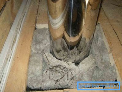 The passage of the pipe through the interfloor overlap. The passage of the pipe through the interfloor overlap.