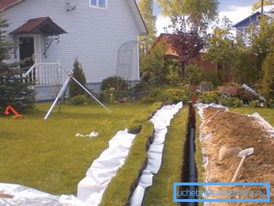 The sewage must be laid in the ground according to strict rules.
