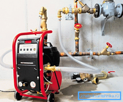 Flushing the heating system with a special pump Flushing the heating system with a special pump