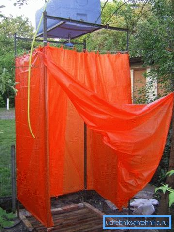 It is easiest to use an opaque film for such purposes, although it is much more beautiful and practical to use special shower curtains, which have a low cost and a longer service life. It is easiest to use an opaque film for such purposes, although it is much more beautiful and practical to use special shower curtains, which have a low cost and a longer service life.