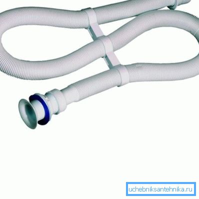 The simplest design of the siphon is a plastic corrugation. The simplest design of the siphon is a plastic corrugation.
