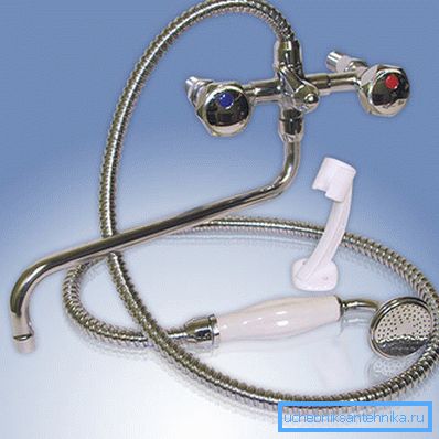 The simplest household faucet with flexible hose. The simplest household faucet with flexible hose.