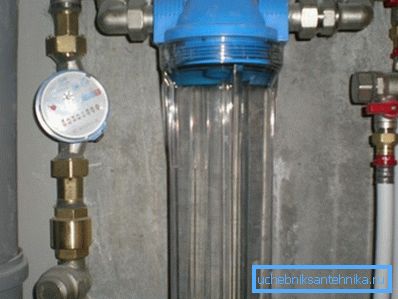Simple filter for plumbing in an apartment with one flask Simple filter for plumbing in an apartment with one flask