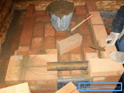 The process of building stoves from bricks The process of building stoves from bricks