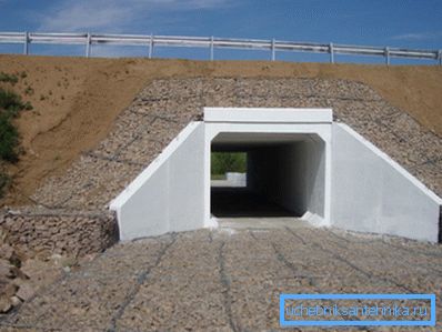 Rectangular reinforced concrete culvert under the road Rectangular reinforced concrete culvert under the road
