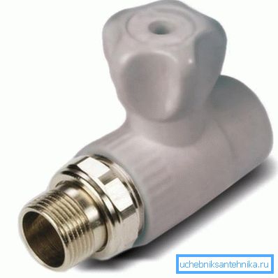 Straight plastic ball valve 20 mm