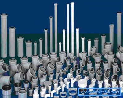 PVC for sewage - pipes, brackets, fittings PVC for sewage - pipes, brackets, fittings