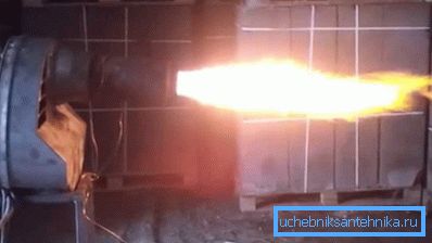 The work of the diesel burner. The work of the diesel burner.