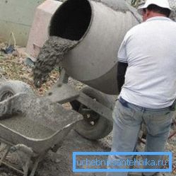 Work with concrete mixer Work with concrete mixer