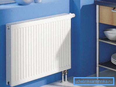 Radiator with bottom connection