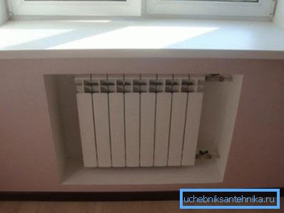 The radiator hidden in the niche warms much worse, so the power reserve is necessary The radiator hidden in the niche warms much worse, so the power reserve is necessary