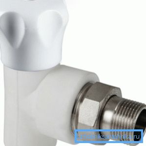 Polypropylene radiator valve. Polypropylene radiator valve.