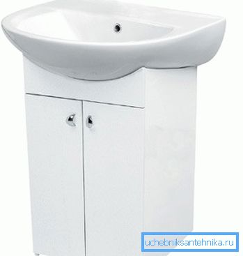 Sink without a hole under the faucet with a cabinet of the desired size and design Sink without a hole under the faucet with a cabinet of the desired size and design