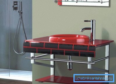 Hanging glass sink