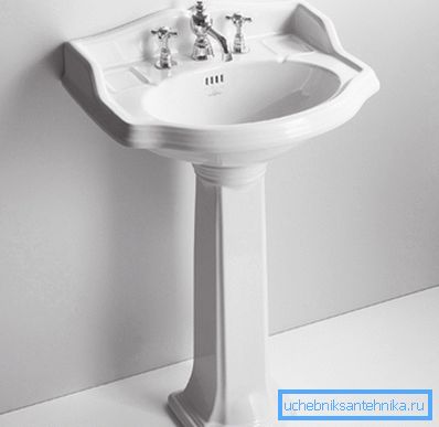 Sink on a pedestal. Sink on a pedestal.