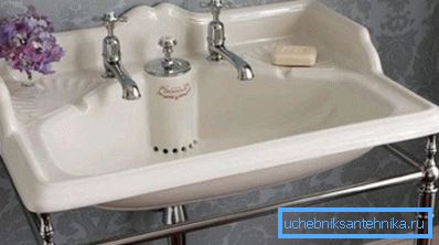 The sink with two taps looks stylish, but you can use it only by closing the drain and filling the bowl with water. Europeans do just that, but this tradition has not taken root here. The sink with two taps looks stylish, but you can use it only by closing the drain and filling the bowl with water. Europeans do just that, but this tradition has not taken root here.