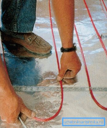 Layout of the heat cable Layout of the heat cable