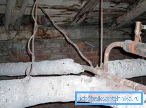 Expansion tank with air vent in the attic. Expansion tank with air vent in the attic.