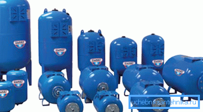 Different types of hydroaccumulators Different types of hydroaccumulators