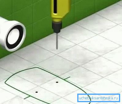 Marking of the contours of the base and mounting holes. Marking of the contours of the base and mounting holes.