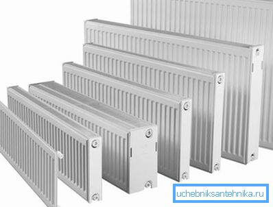 A variety of forms of steel radiators A variety of forms of steel radiators