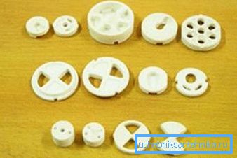 A variety of ceramic inserts for use on plumbing bushings A variety of ceramic inserts for use on plumbing bushings