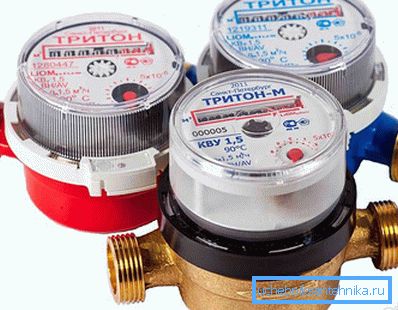 Different water meters Different water meters