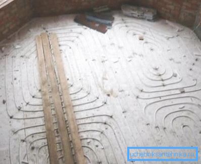 Wiring contours of warm floors in a small room without radiators Wiring contours of warm floors in a small room without radiators