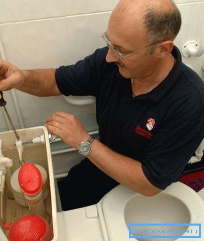 Adjusting the drain of water in the toilet by setting the position of the lever Adjusting the drain of water in the toilet by setting the position of the lever