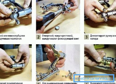 Do-it-yourself tap repair - step-by-step scheme. Do-it-yourself tap repair - step-by-step scheme.