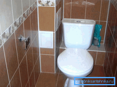 Inspection window in the bathroom behind the false wall