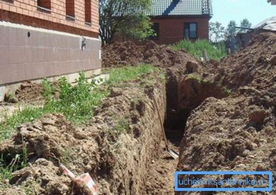 Digging trench for deep drainage Digging trench for deep drainage