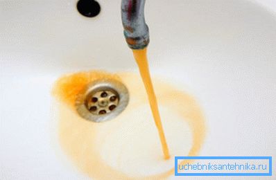 Rusty tap water Rusty tap water