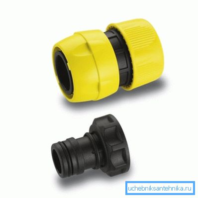 With a similar design, plastic hoses for water supply are connected in one click With a similar design, plastic hoses for water supply are connected in one click