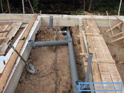 The most correct thing is to prepare the sewage system during the construction of the foundation. The most correct thing is to prepare the sewage system during the construction of the foundation.