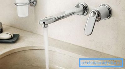 Plumbing fixtures with wall mounting