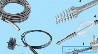Plumbing cable with different nozzles Plumbing cable with different nozzles