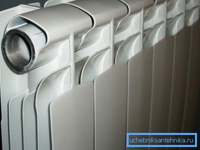 Sectional radiator made of aluminum alloy. Sectional radiator made of aluminum alloy.