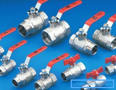 Ball valves in various sizes Ball valves in various sizes